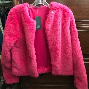 Adorable Hot Pink Faux Fur Jacket